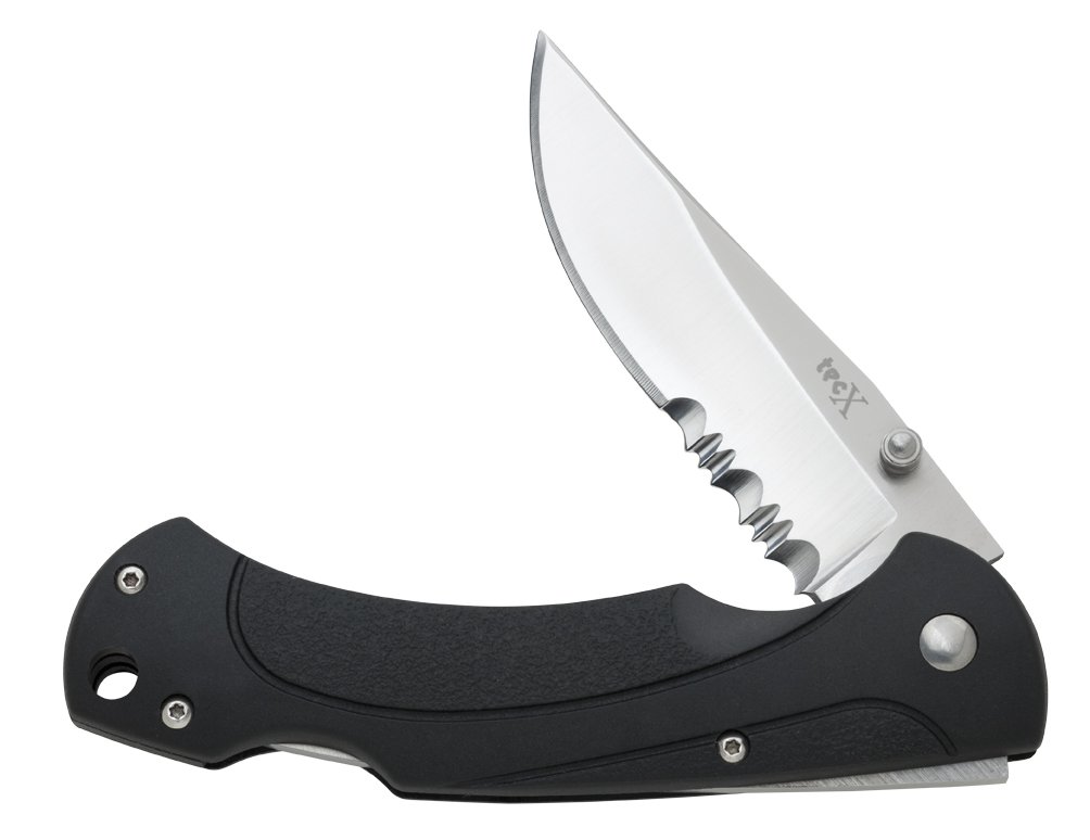 Case Cutlery TecX TK-1 Drop Point Folding Knife with Serrated Lockback Blade - Outdoor Camping, Hunting & Everyday Carry Utility Knife