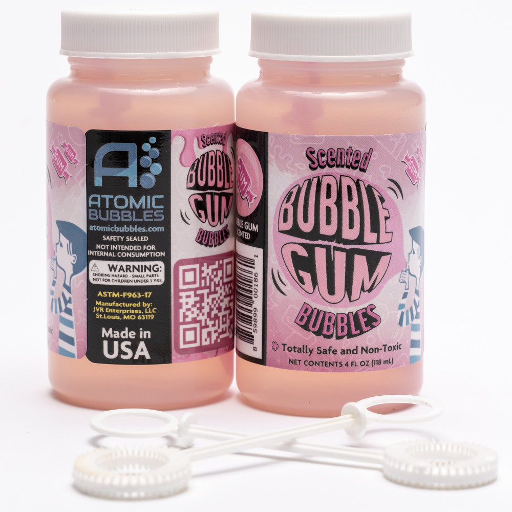Atomic Bubbles Bubble Love Bubblegum Scented Bubbles - 2 Pack | Fun Party Favors & Outdoor Play for Kids | Perfect for Birthday Parties, Backyard Games & Bubble Festivals
