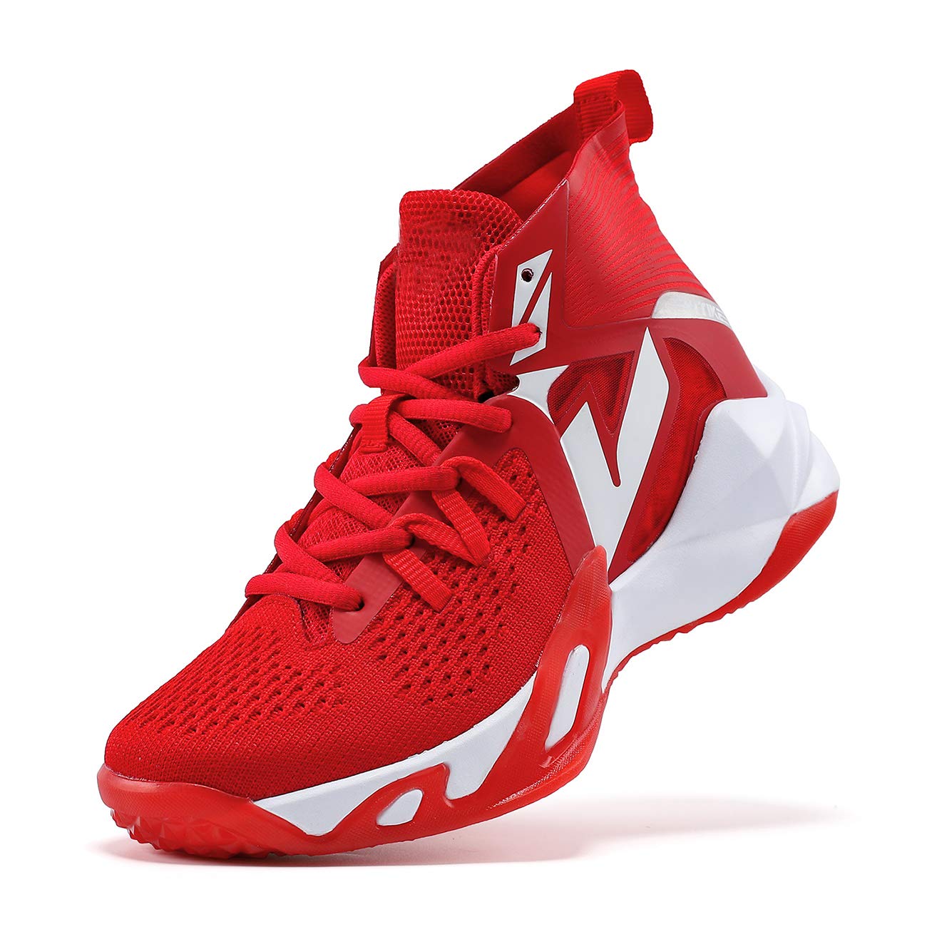 VITUOFLY Kids Basketball Shoes for Boys & Girls - Air Cushion Mid Top Sneakers for School Training, Non-Slip Outdoor Sports & Running - Durable Comfortable Basketball Shoes for Little Kids & Big Kids - Perfect for School, Playground & Court Sports