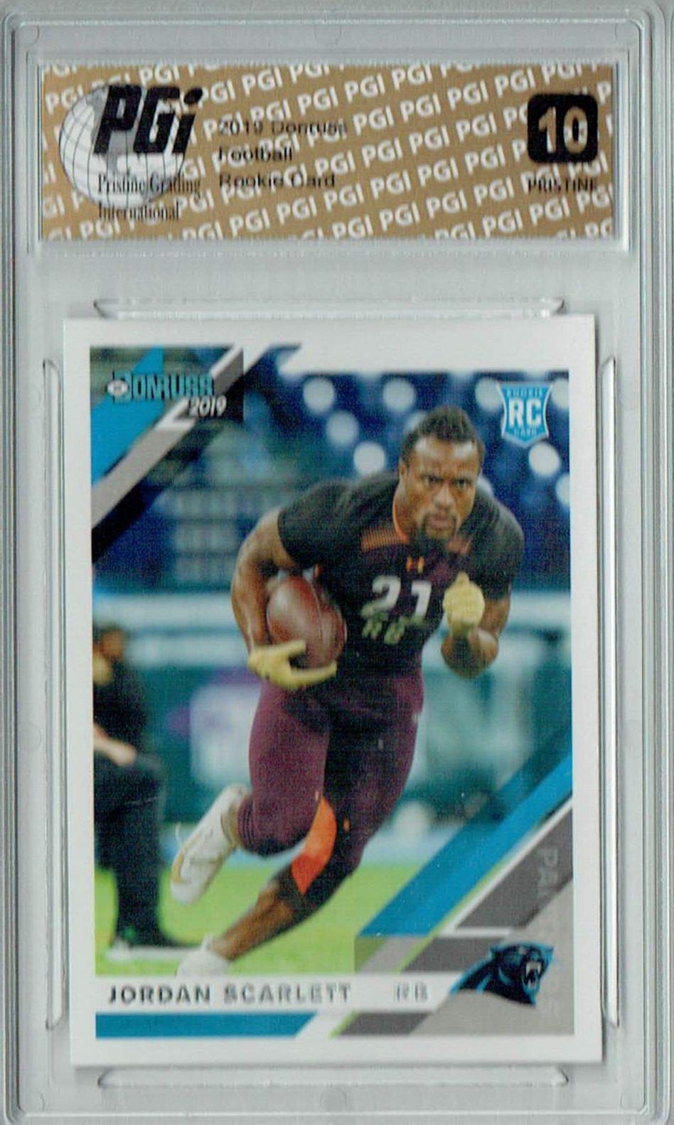Jordan Scarlett 2019 Donruss #252 PRISTINE Rookie Football Card PGI 10 - Perfect for Collectors, Sports Memorabilia Display & Investment
