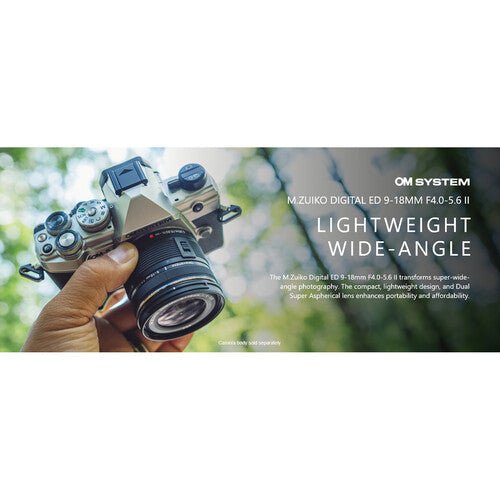 OM SYSTEM M.Zuiko Digital ED 9-18mm f/4-5.6 II Lens for Micro Four Thirds Cameras - Perfect for Travel, Landscape & Street Photography