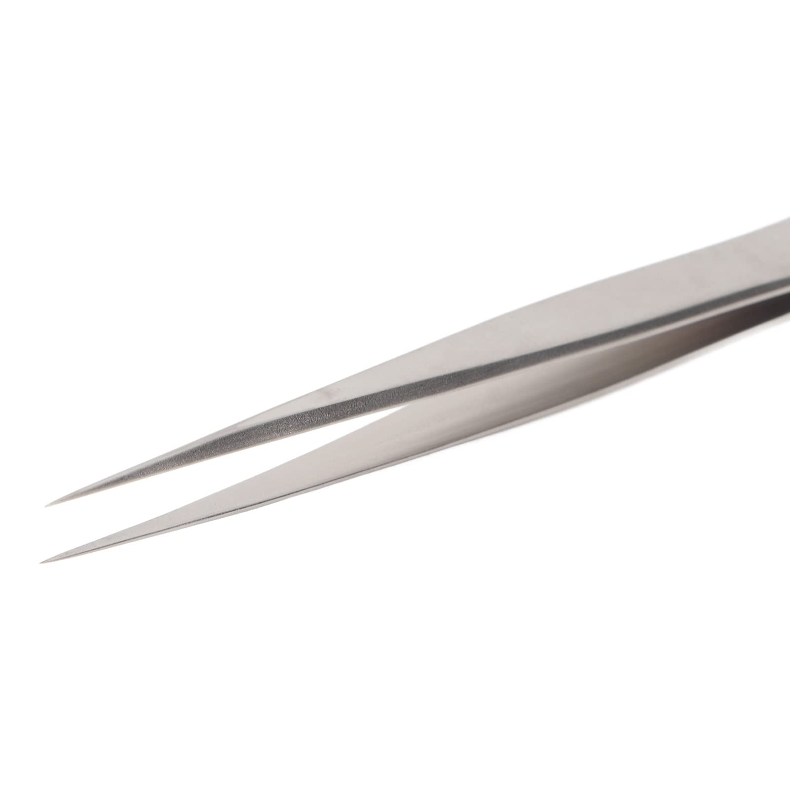 High Precision Eyelash Tweezers for Lash Extensions - Professional Silver Straight Tweezers for Manicure & Beauty Salon Use