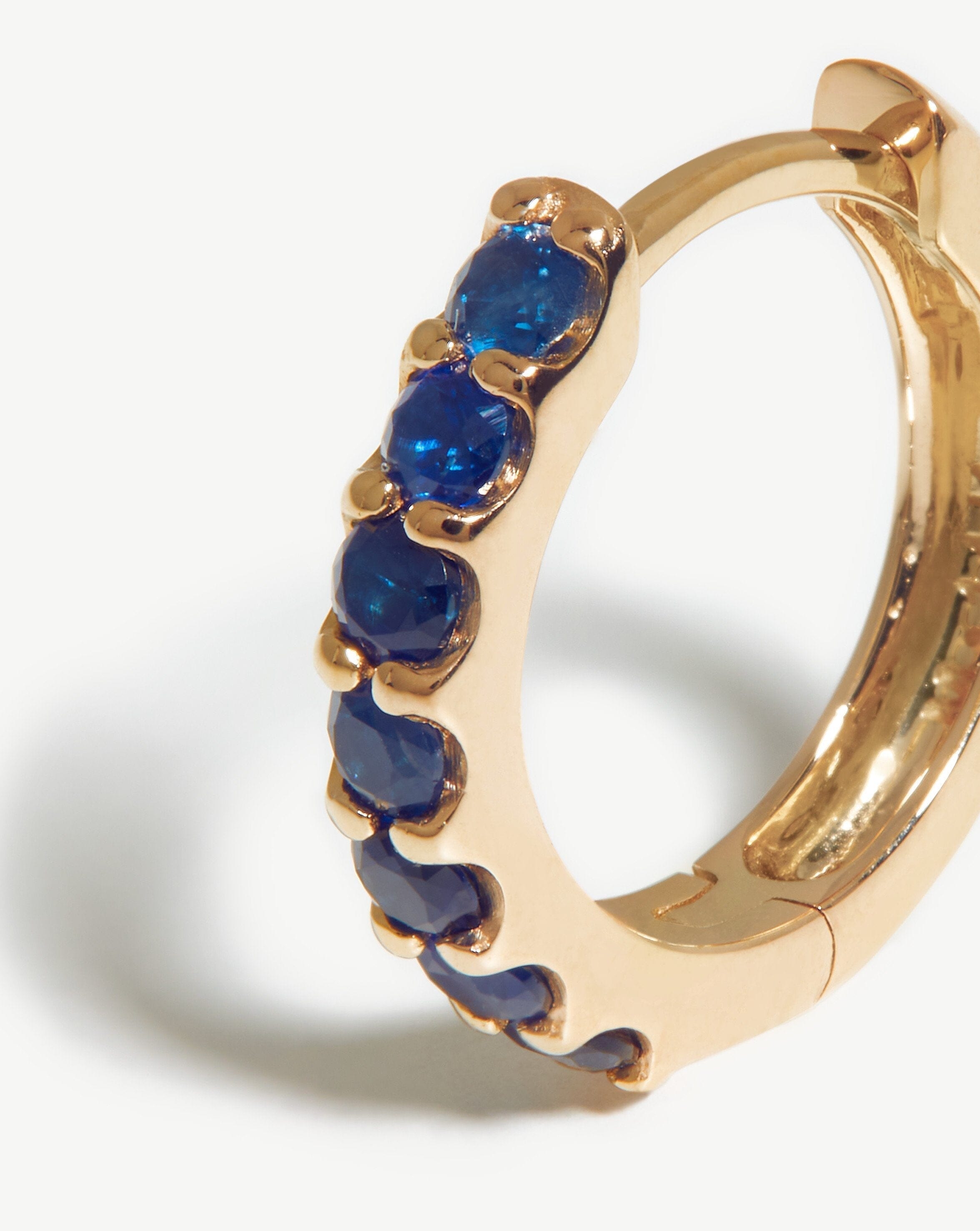 Exquisite Sapphire Huggie Earrings for Women – Dainty & Elegant Hoop Earrings for Daily Wear, Gift Giving & Special Occasions