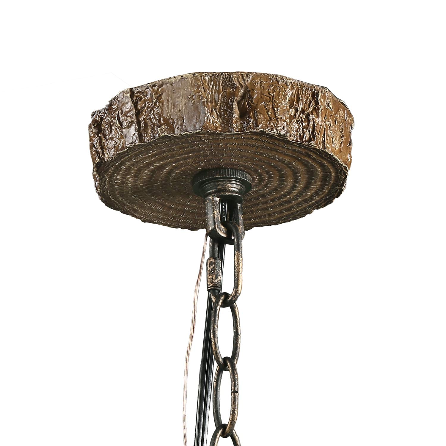 LOG BARN Antler Chandelier - 3-Light Farmhouse Dining Room Ceiling Light Fixture, Hand-Polished Resin, 19.7