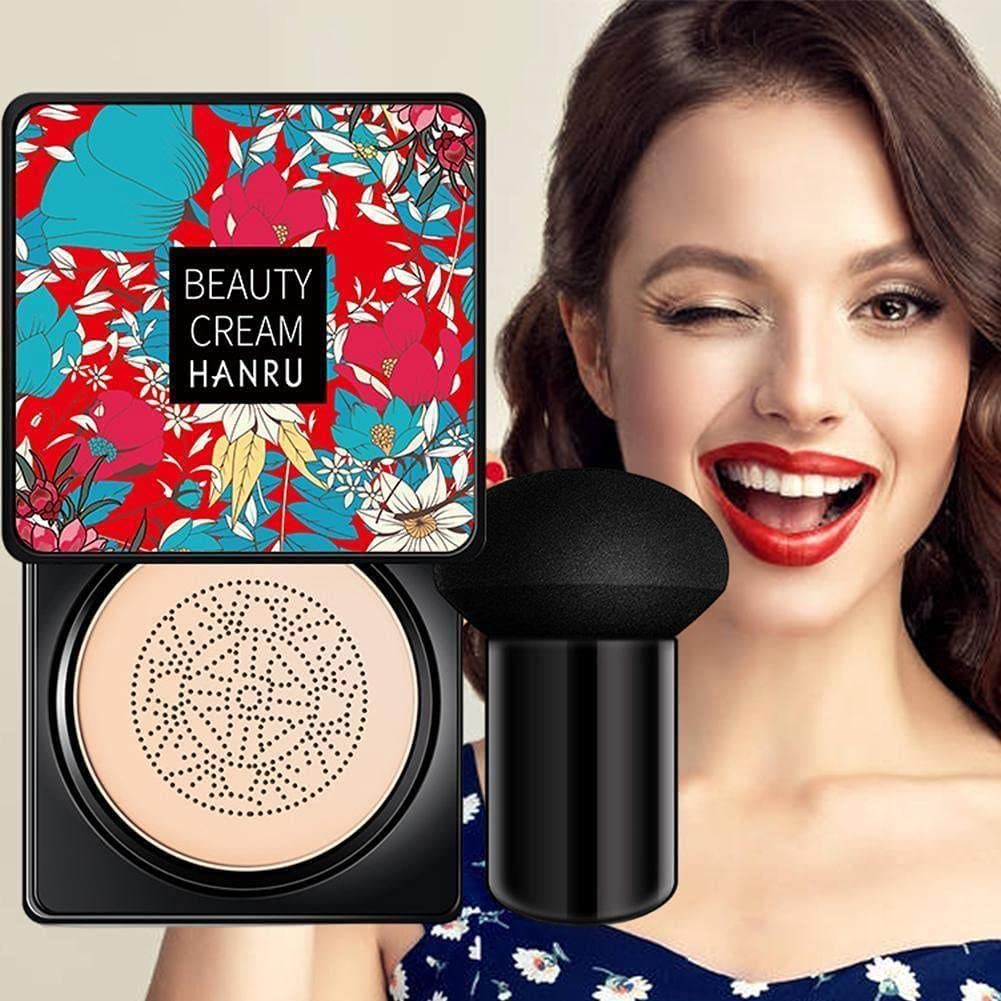 Waterproof Mushroom Head Cushion BB Cream - Brightening Concealer & CC Cream with Face Whitening Foundation | Perfect for Daily Makeup, Natural Coverage & Flawless Finish