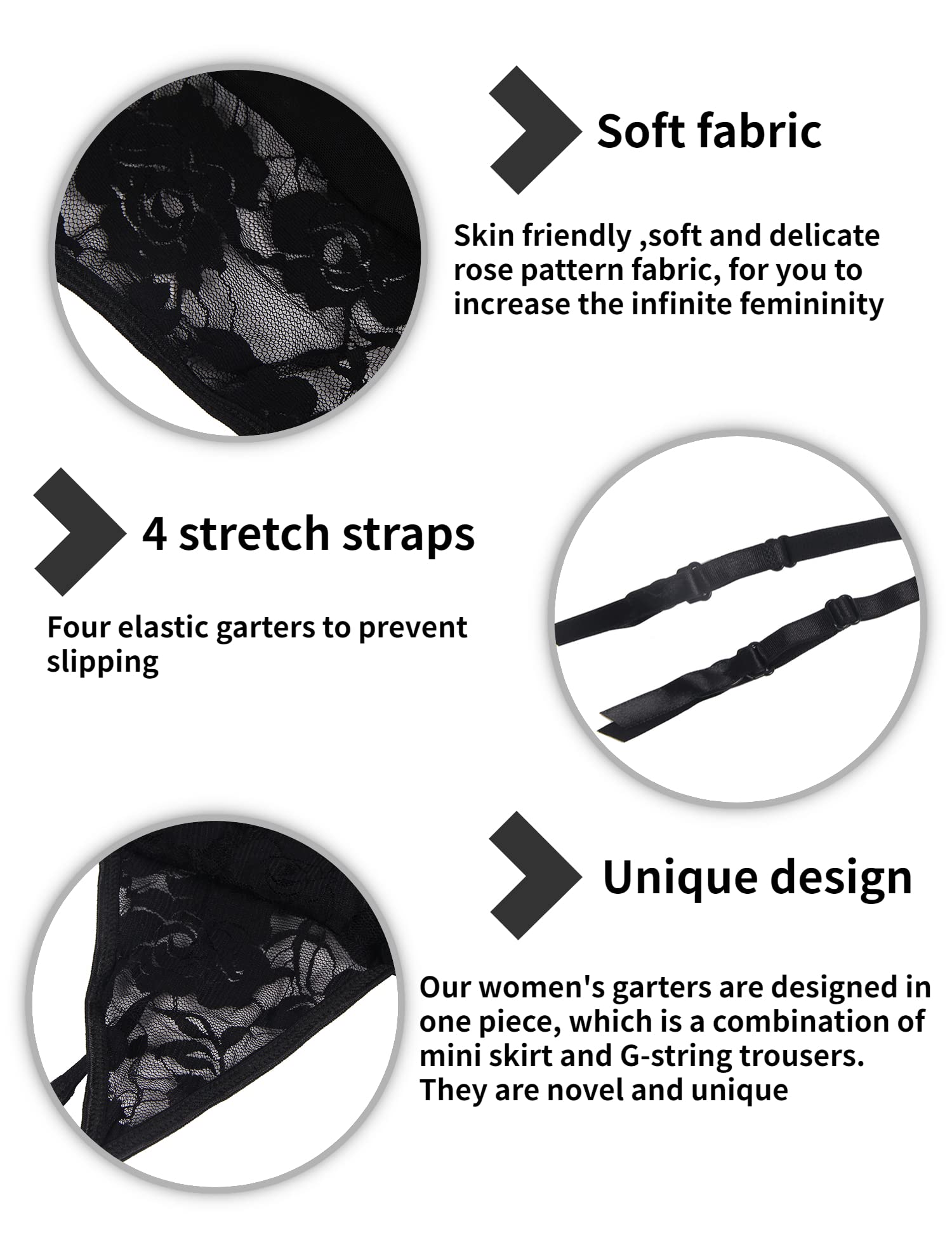 Ohmydear Women's Plus Size Lace Mesh Suspender Garter Belt - Adjustable Straps Sexy Lingerie Set (No Stockings Included) | Perfect for Bridal, Boudoir & Special Occasions