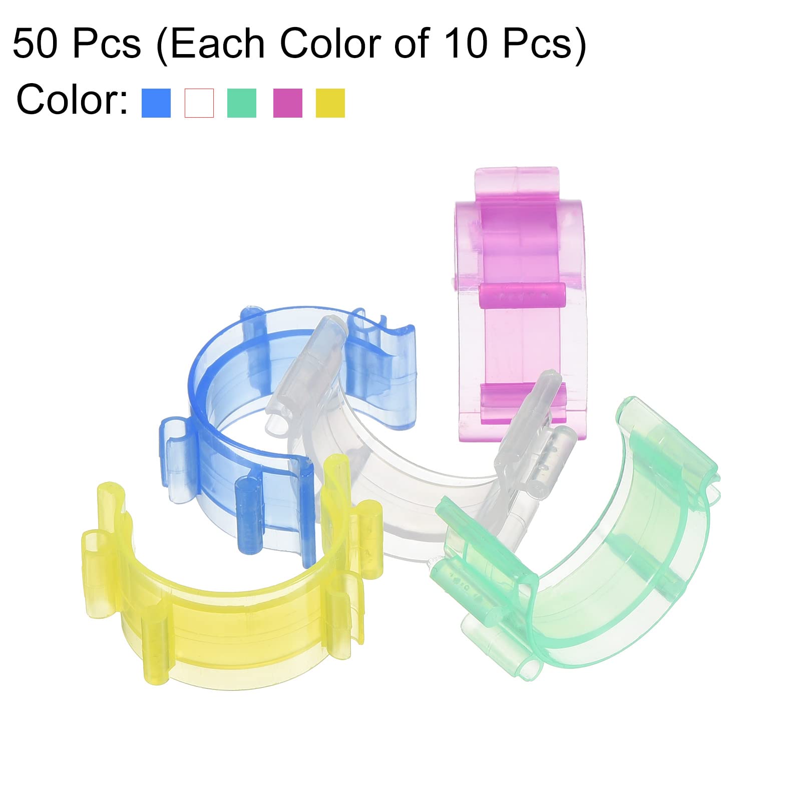 PATIKIL 50 Pack Plastic Sewing Bobbin Clips - Small Thread Clamps & Spool Organizers for DIY Embroidery, Crafting, Quilting - Multicolor - Perfect for Sewing Rooms, Craft Stations & Fabric Storage