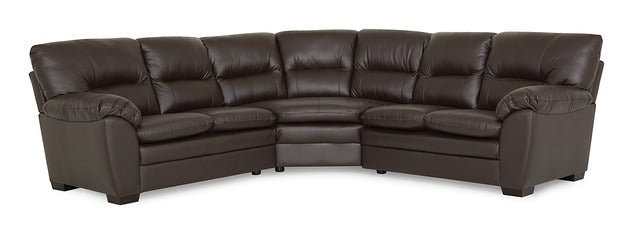 Amisk Palliser Leather 3-Piece Sectional Sofa Set - Modern L-Shaped Couch for Living Room, Family Room & Home Theater