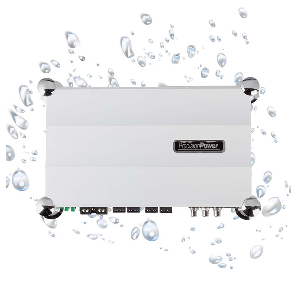 Precision Power MPA700.4D 700W RMS 4-Channel Marine Amplifier - Waterproof Class D Car Audio Amp for Boats, Cars & Trucks | High Power Bass Boost System