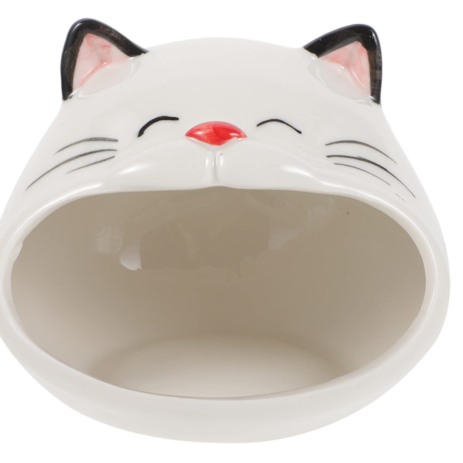 Ceramic Hamster House - Cat Shaped Small Animal Habitat for Gerbils, Mice & Hamsters - Cooling Ceramic Nest & Bath House for Cage Accessories - Perfect for Small Pet Playtime & Relaxation