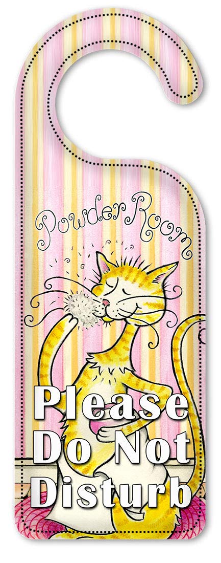 Quiet Please - Do Not Disturb Door Hanger Sign for Bathroom, Bedroom & Office - Perfect for Cat Owners, Powder Rooms & Privacy Needs