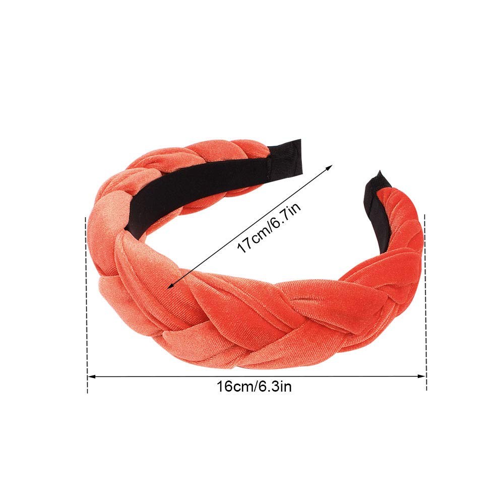 3 Pack Velvet Braided Headbands for Women - Soft Flock Padded Turban Style Hair Bands, Wide Thick Twist Headpiece Hair Accessories (Set of 3) | Perfect for Yoga, Workouts, Home Relaxation & Fashion Styling