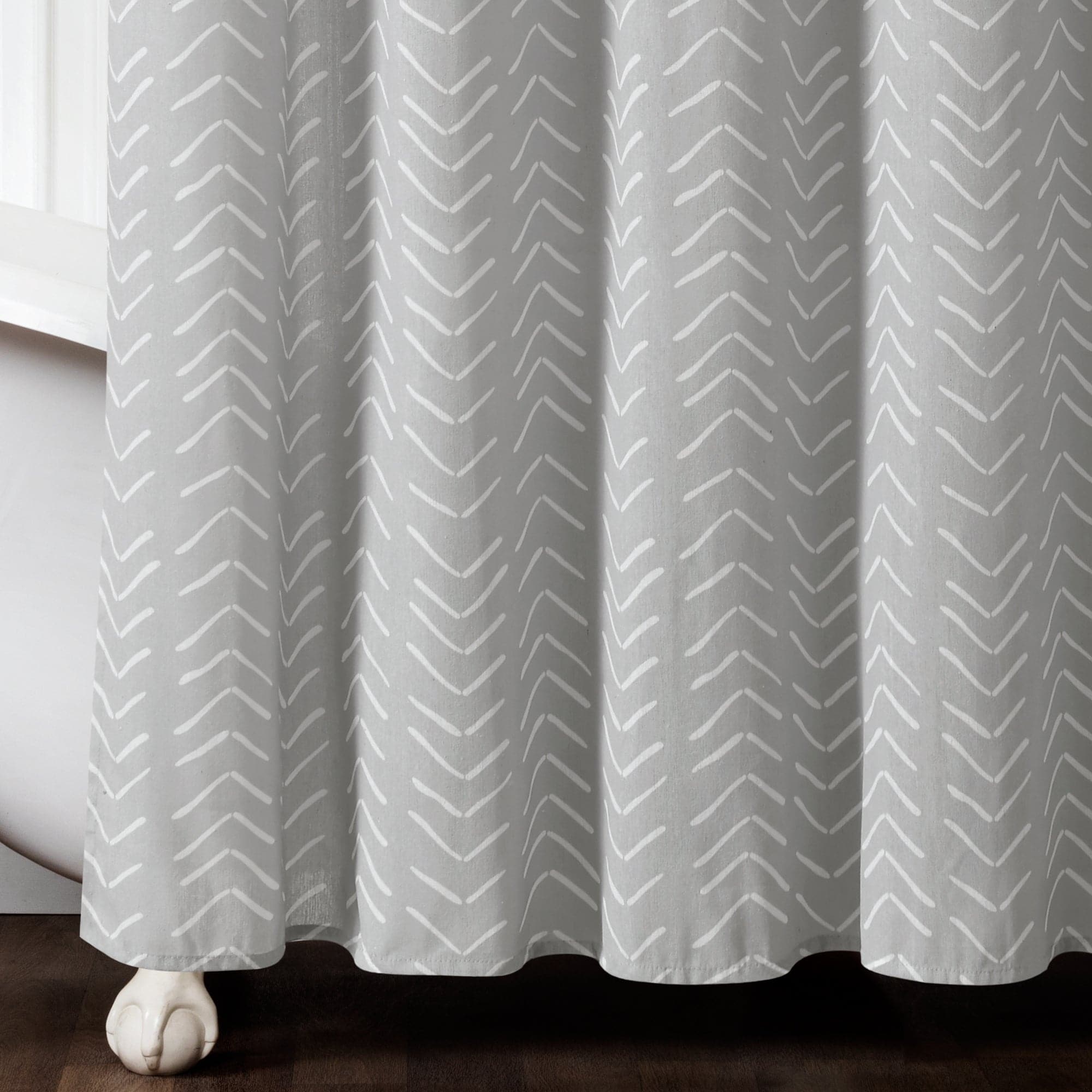 Hygge Modern Arrow Faux Linen Shower Curtain - Waterproof Bathroom Decor for Spa-Like Relaxation