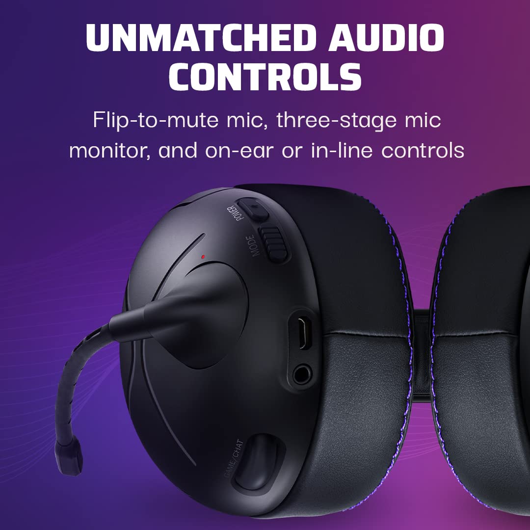 Victrix Gambit Black Wireless & Wired Gaming Headset with Noise-Cancelling Mic for PS4/PS5 - Pro Audio, Comfortable Over-Ear Design - Perfect for Esports, Streaming & Competitive Gaming