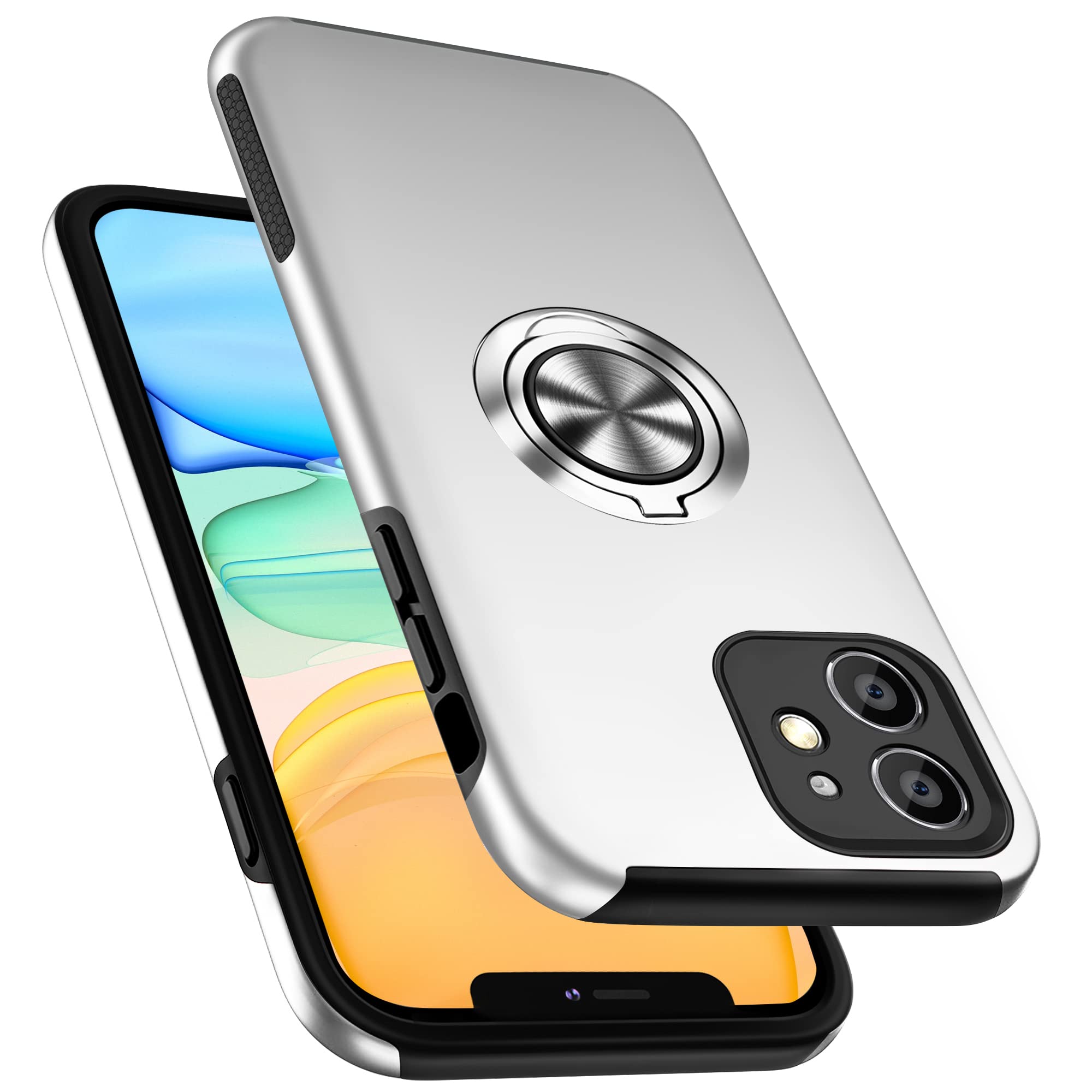 Shockproof iPhone 11 Case with Camera Cover & Kickstand - Military Grade Protection, Magnetic Car Mount Compatible for Daily Use & Travel