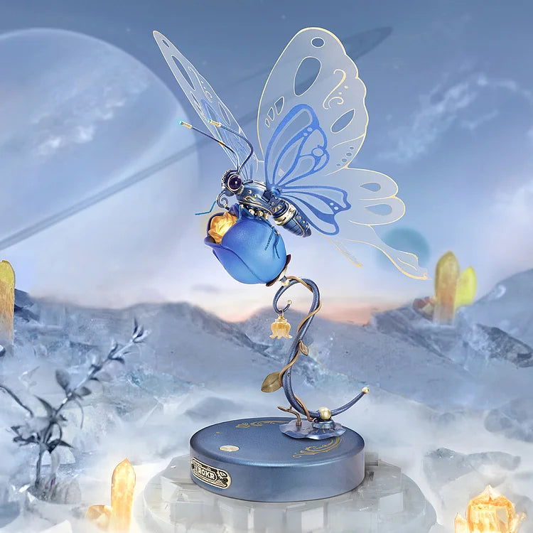 DIY Mechanical Butterfly Kit - Blue Model for STEM Learning & Home Decoration | Perfect for Science Projects, Gifts & Kids' Creative Play