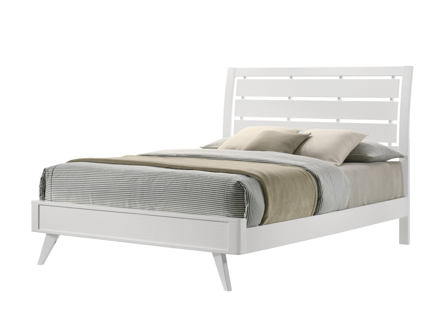 3 Piece Queen Size White Bedroom Set - Modern Bed Frame, Nightstand & Dresser for Master Bedroom Decor | Perfect for Home, Apartment & Guest Room Furniture