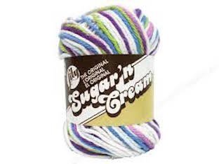 Sugar'N Cream Yarn - Ombre Fruit Punch Color Cotton Yarn for Crochet & Knitting - Perfect for DIY Scarves, Hats, and Home Decor Projects