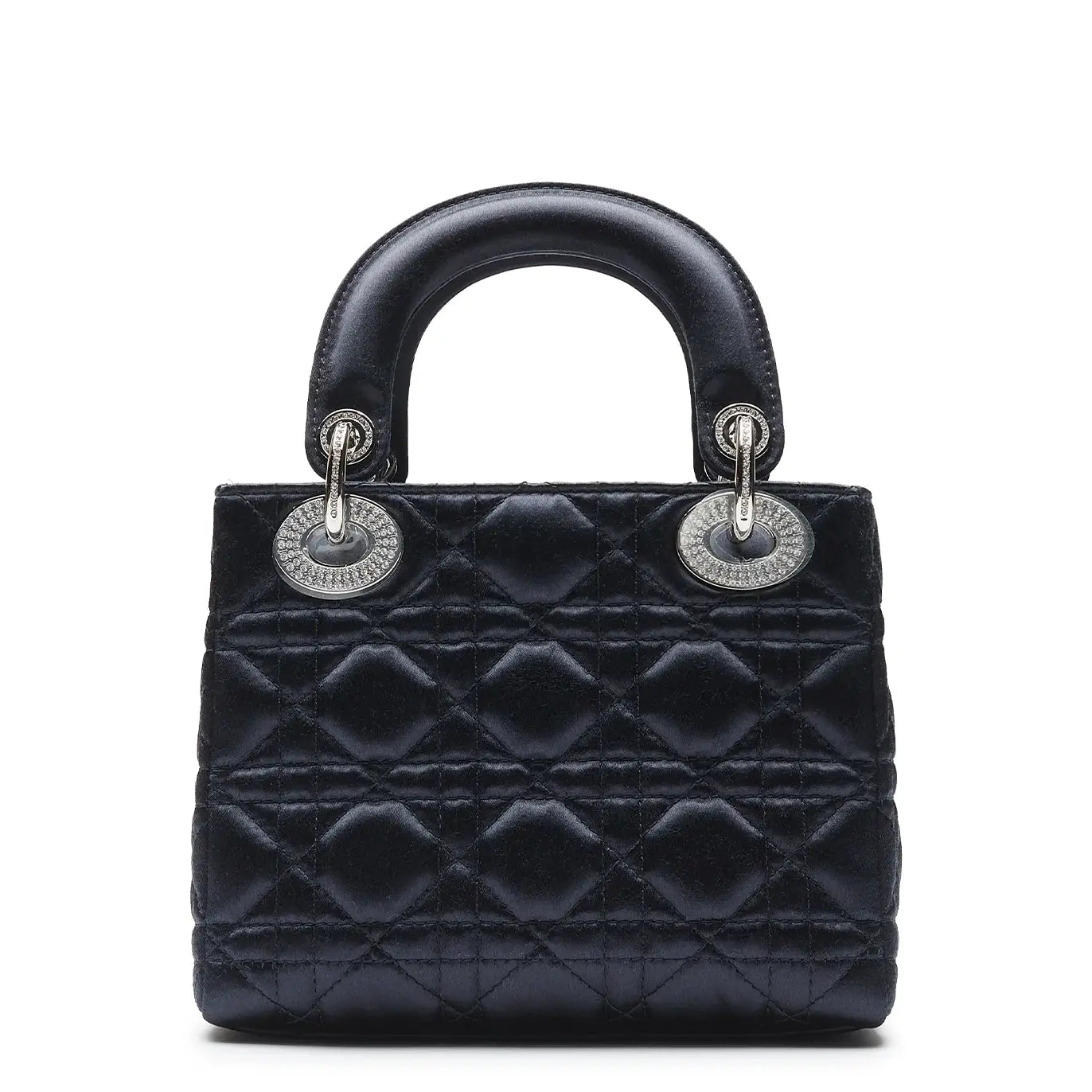 Dior Lady Dior Mini Handbag in Satin Blue - Limited Edition Diana Bag for Women | Perfect for Evening Parties, Weddings & Luxury Gift Giving