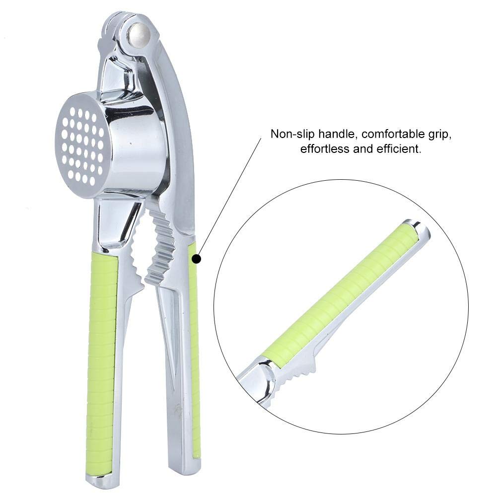 Stainless Steel Garlic Press - Heavy Duty Manual Garlic Mincer, Crusher & Masher with Non-Slip Handle - Perfect for Cooking, Baking & Making Garlic Paste - Ideal for Kitchen, Camping & Outdoor Use