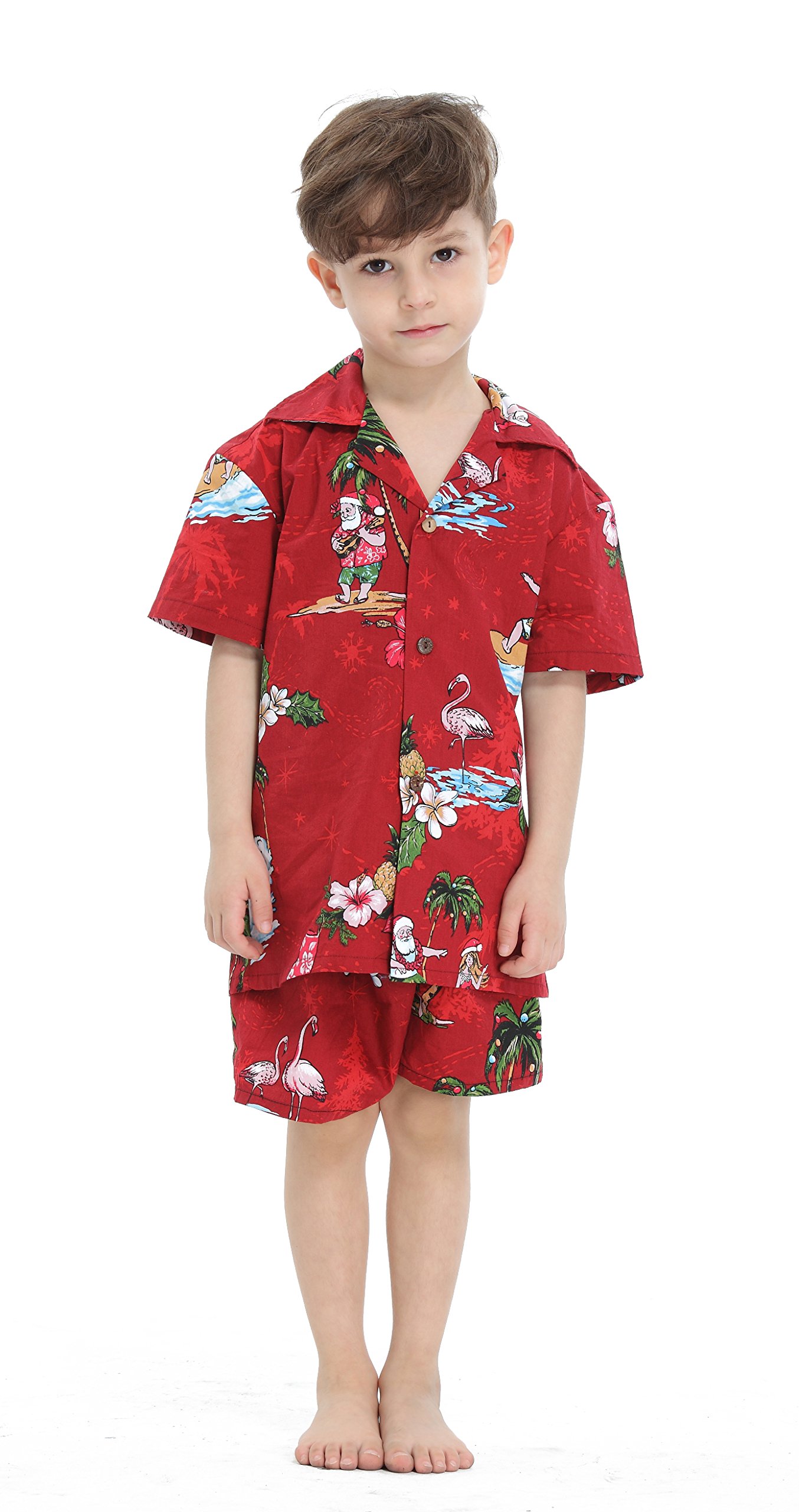 Hawaiian Luau Matching Mother and Son Outfit - Aloha Shirt for Women & Boys Hawaiian Shirt with Shorts Set - Perfect for Beach Vacation, Family Photos, and Summer Parties
