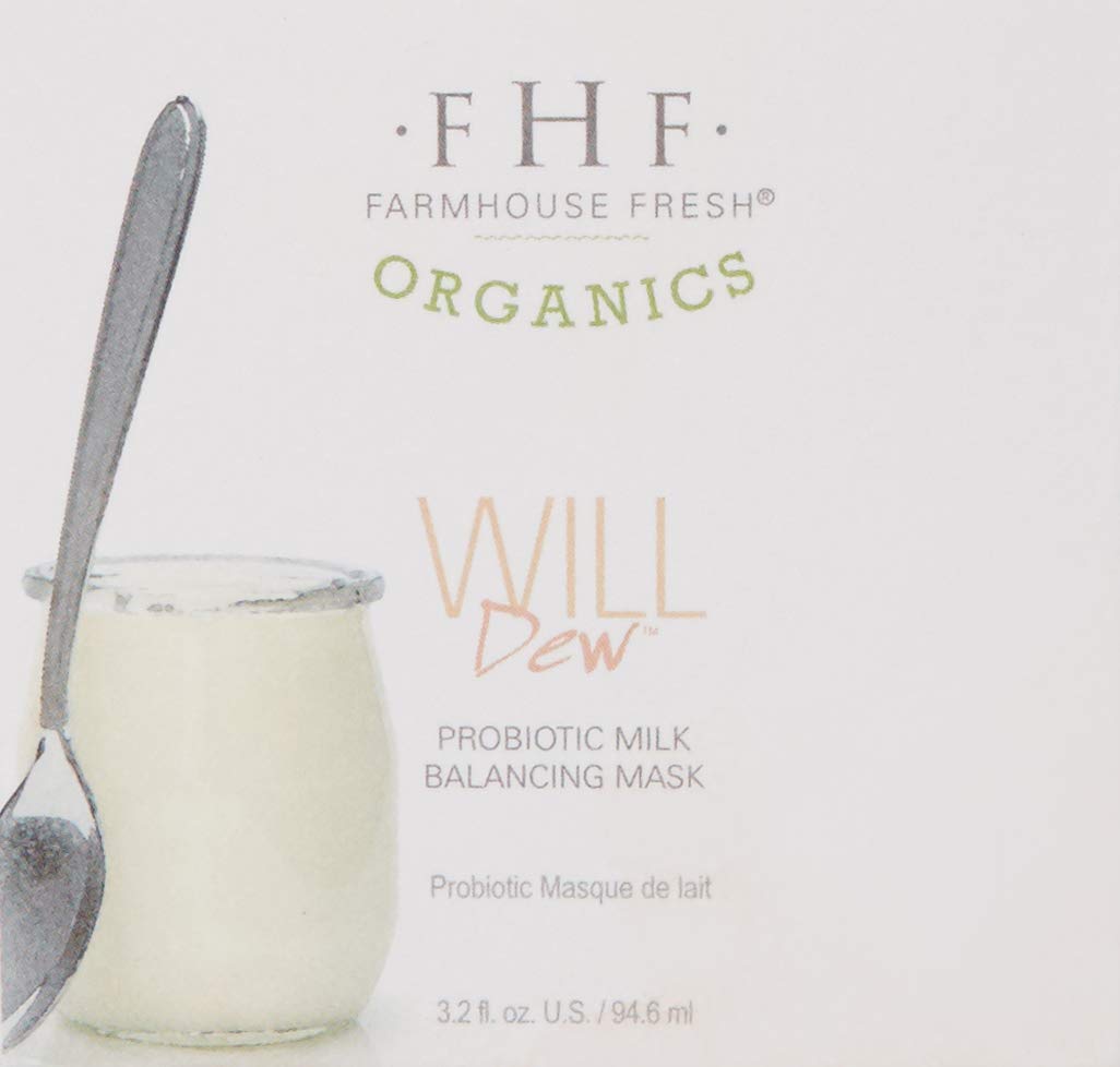 FarmHouse Fresh Will Dew Probiotic Milk Balancing Mask – 3.2 Fl Oz | Hydrating & Balancing Facial Mask with Probiotics | Anti-Wrinkle Treatment for Glowing Skin | Perfect for Daily Skincare Routine & Spa Night Self-Care