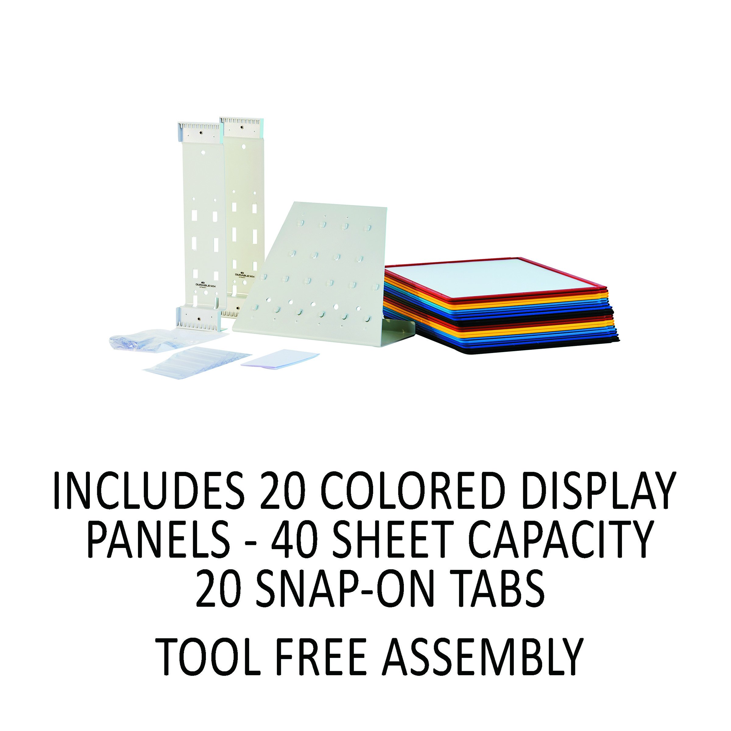 Durable Vario Reference Desktop System - 20 Panels with Assorted Borders | Perfect for Office Organization & Home Study Setup
