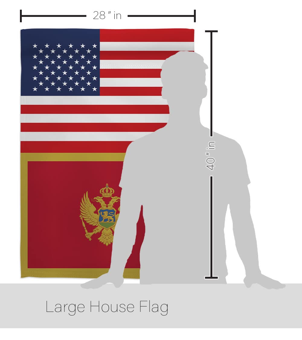 Americana Home & Garden Montenegro US Friendship Flag - Double-Sided Outdoor Decorative Banner for Yard, Garden & Patio - Made in USA - Perfect for International Events, Cultural Celebrations & Patriotic Displays