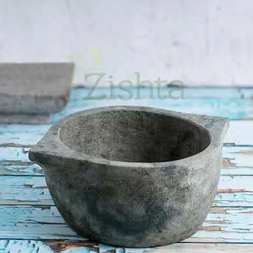 Premium Treated Soapstone Cookware Kalchatti - Traditional Indian Stone Pot for Healthy Cooking, Perfect for Stews, Curries & Slow Cooking