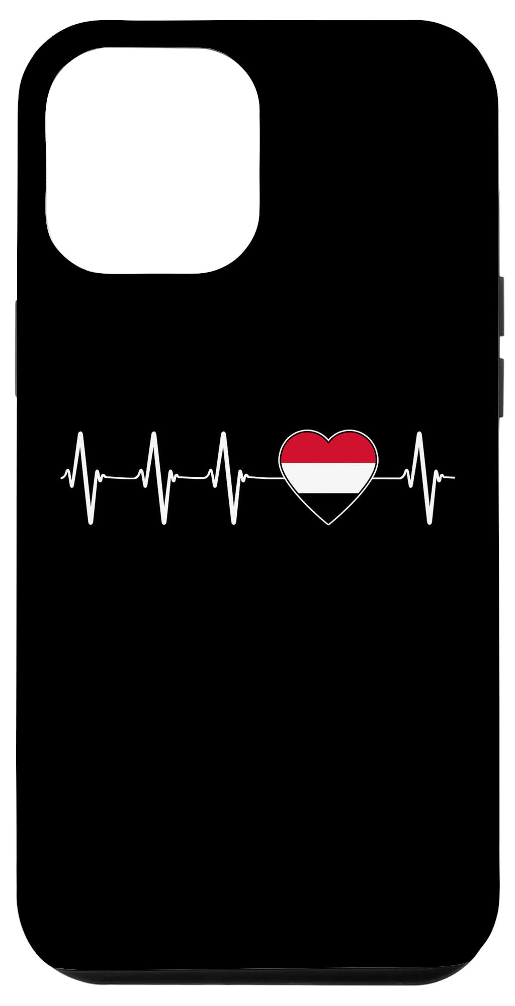 iPhone 12 Pro Max Case - Yemeni Heartbeat Design with I Love Yemen Flag - Perfect Gift for Yemeni Americans & Patriotic Phone Accessories (Fits iPhone 12 Pro Max 6.7