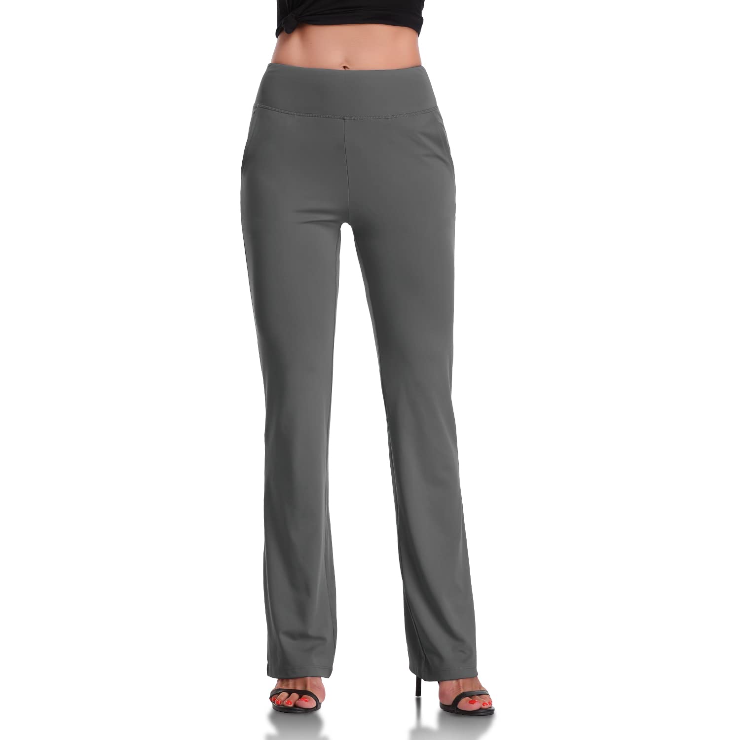 DAYOUNG Women's High Waist Bootcut Yoga Pants - Tummy Control Workout Leggings with 4-Way Stretch for Gym, Running & Everyday Wear