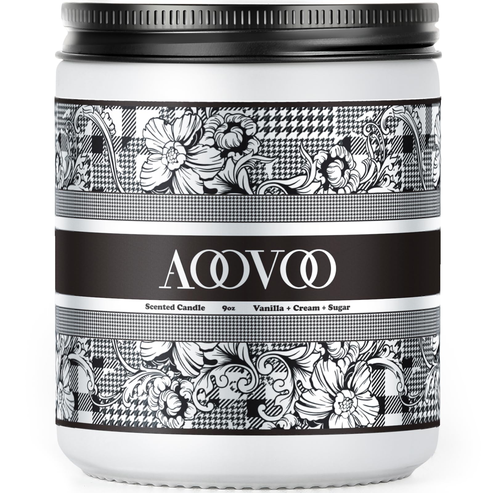 AOOVOO Wood Wick Scented Candles - Vanilla & Cream Soy Candles for Relaxation & Gifts