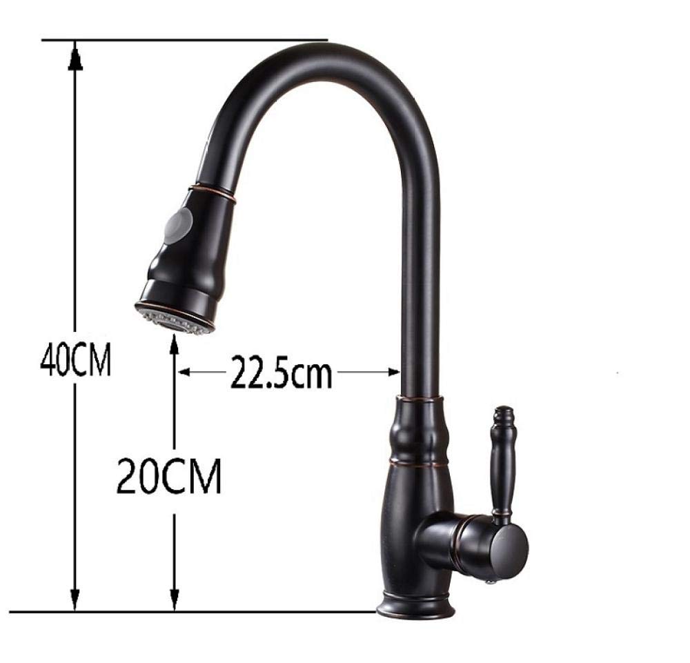 Luxury Pull Out Kitchen Faucet - Brass Swivel Spray Single Hole Water Tap for Modern Sinks | Perfect for Cooking, Washing Dishes & Home Renovation