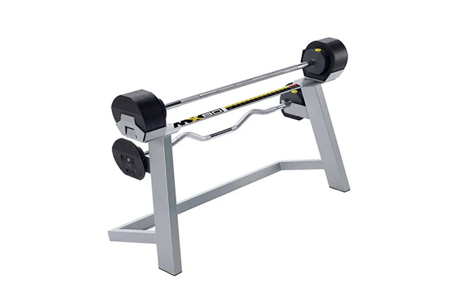 MX80 Rapid Change Adjustable Barbell & Curl Bar System (20-80lbs) - Home Gym Equipment for Strength Training & Weightlifting Workouts