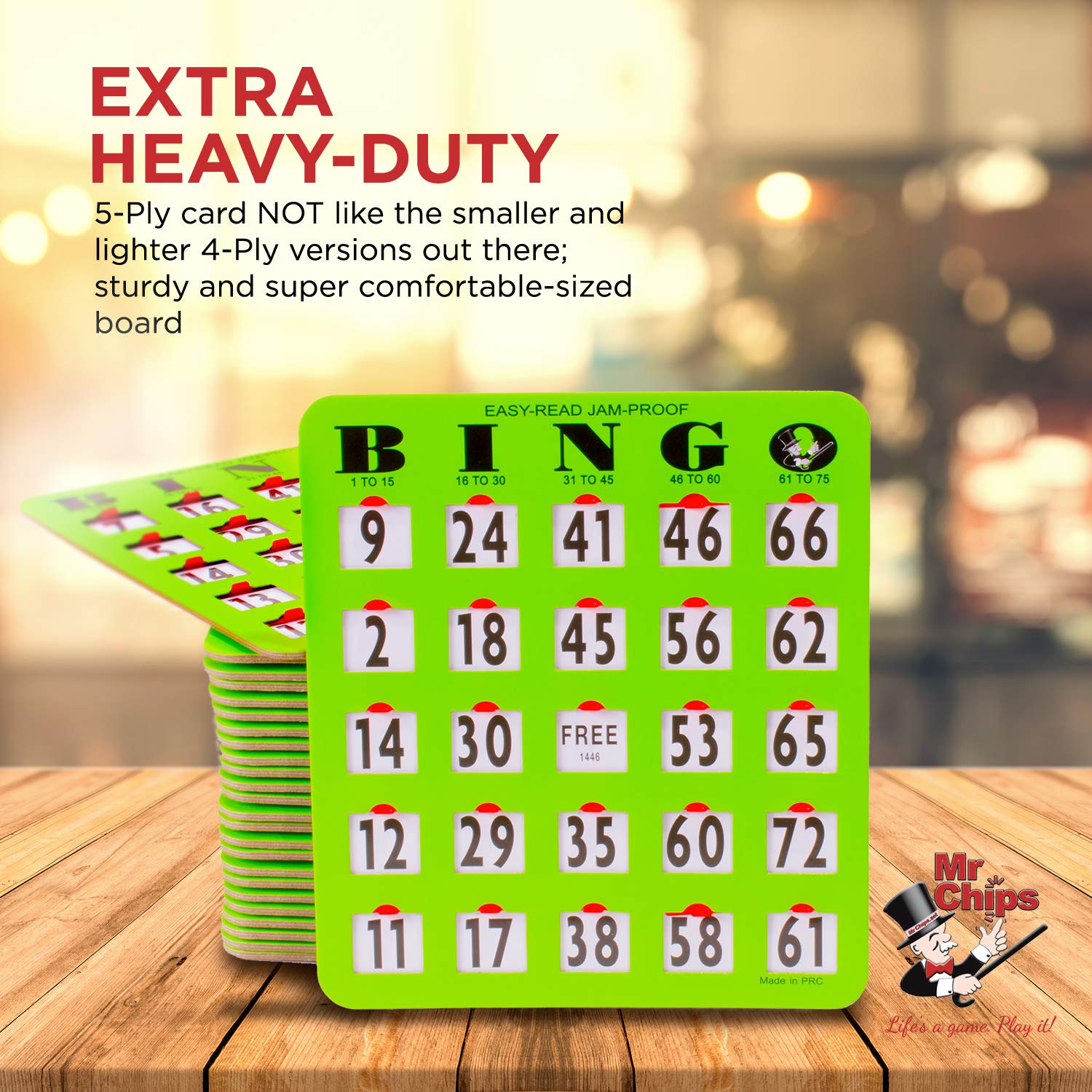 Premium MR CHIPS Bingo Cage & Balls Set with 10 Shutter Slide Cards - Perfect for Family Game Nights, Bingo Parties & Casino-Themed Events
