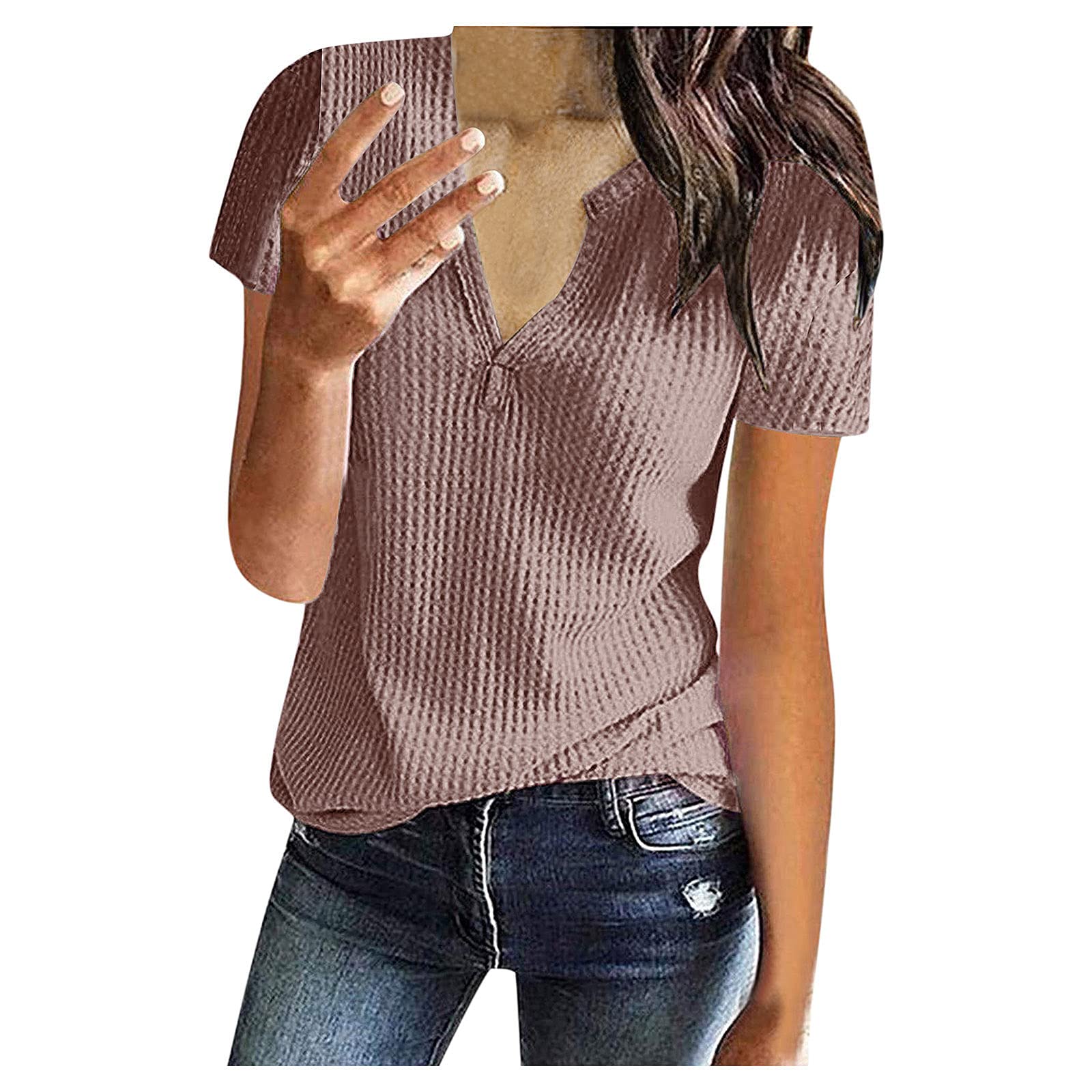 Stylish Women's Knit Casual Tunic Shirts - Pack of 3 White T-Shirts for Everyday Wear | Perfect for Office, Outings & Relaxing at Home