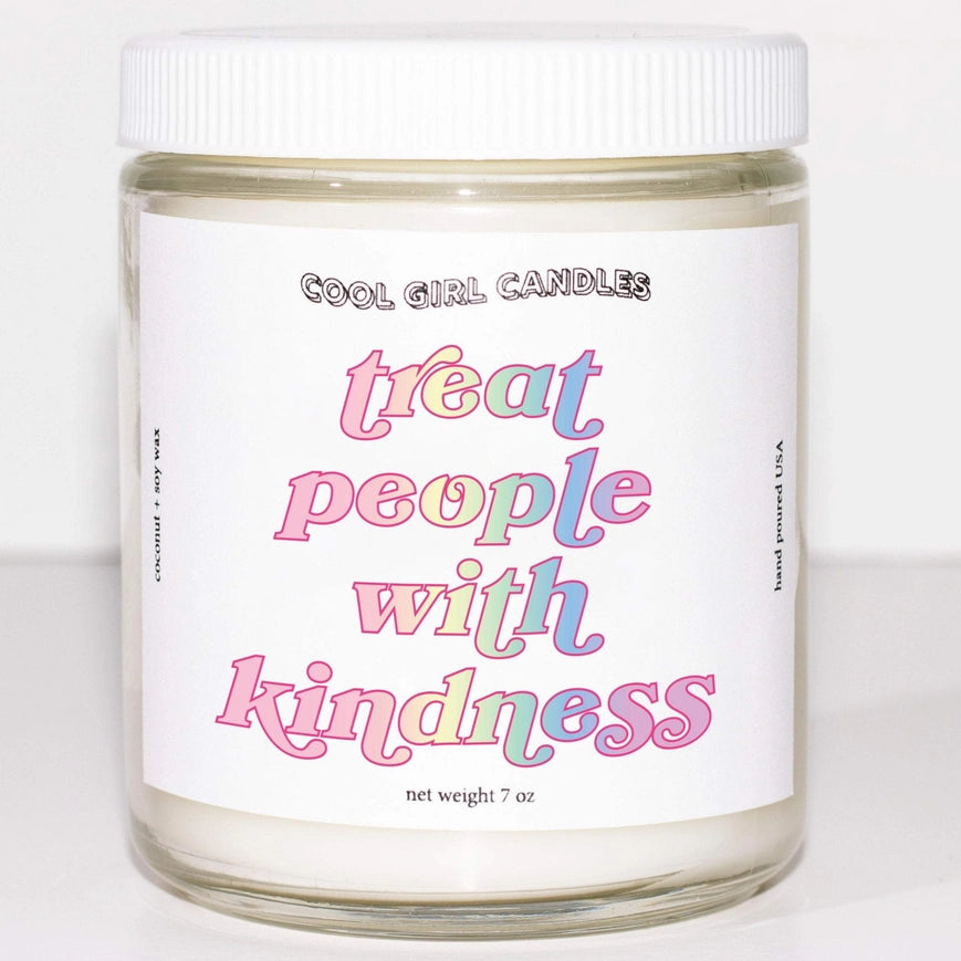 Treat People With Kindness Scented Candle - Aromatherapy Soy Wax Candle for Home, Office & Gifts - Relaxing & Uplifting Fragrance for Stress Relief & Mindfulness