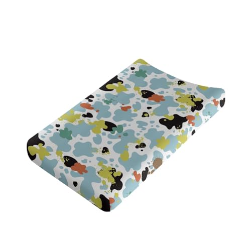 Blue Green Cow Print