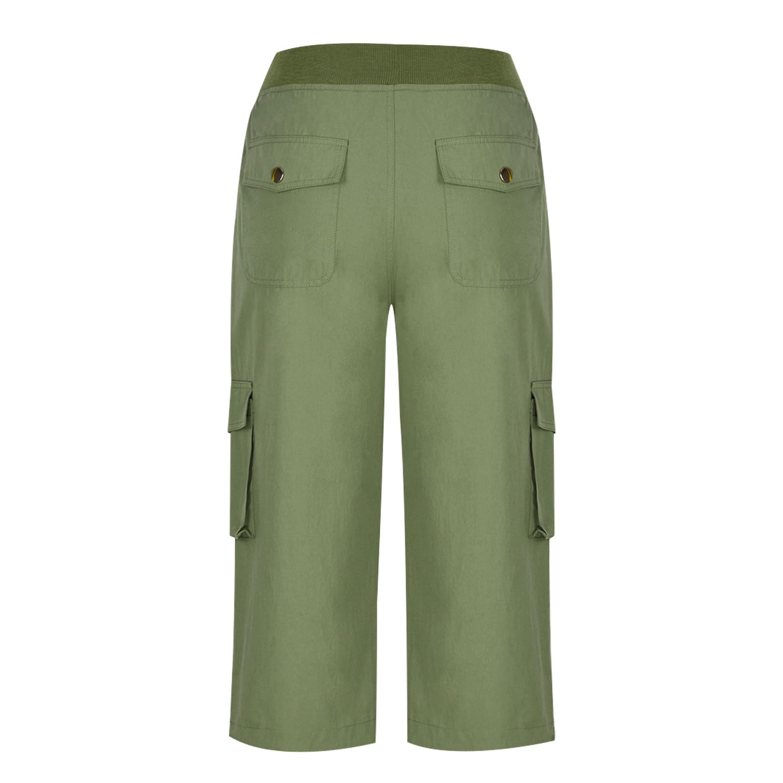 Women's Cargo Capri Pants - Summer Outdoor Beach Hiking Cropped Pants with Elastic Waist & Multiple Pockets | Perfect for Travel, Casual Wear & Outdoor Activities