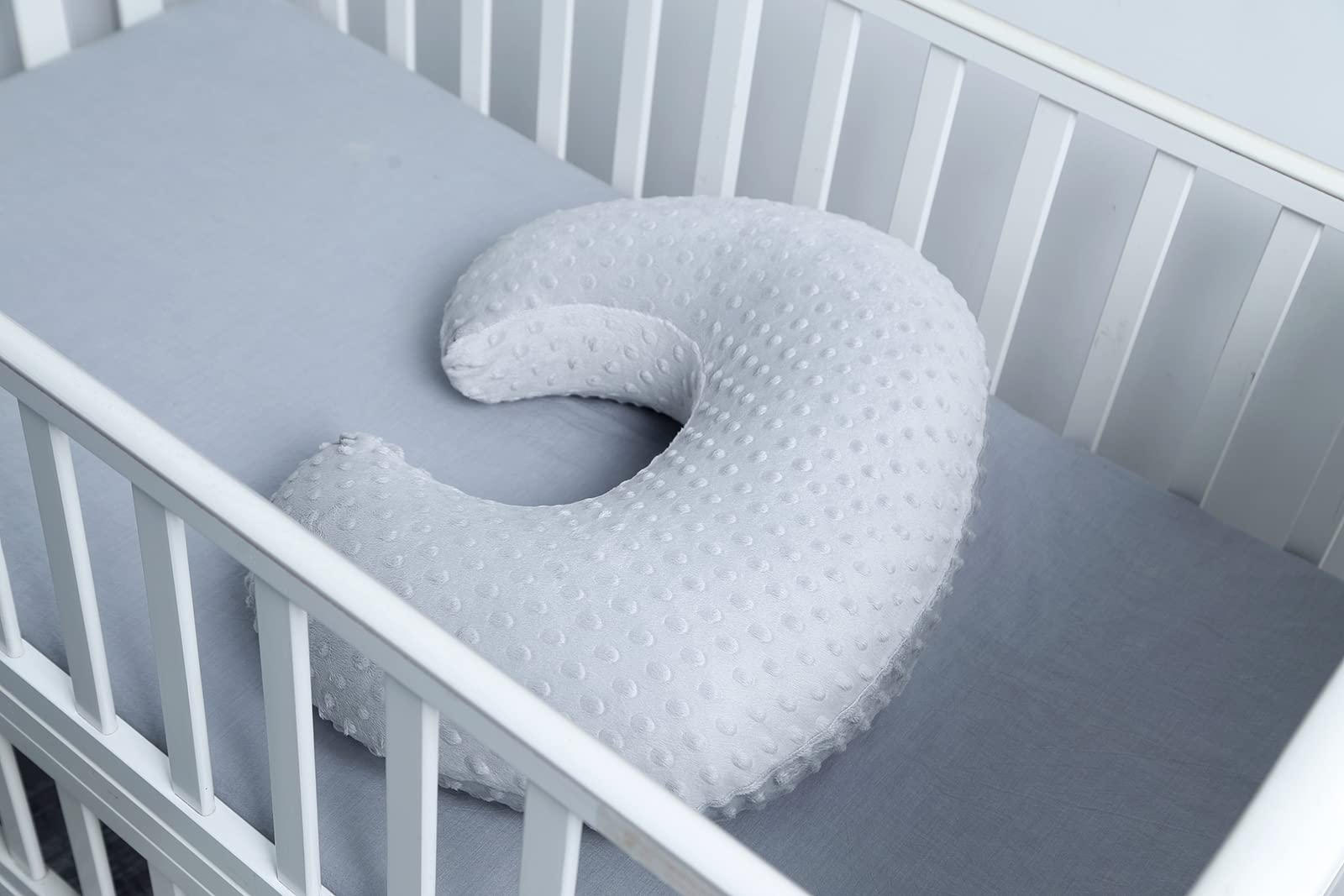 Ultra-Soft Baby Nursing Pillow Cover - Standard Size Slipcover for Breastfeeding Moms | Fits Infant & Newborn Nursing Pillows for Boys & Girls | Glacier Gray | Perfect for Nursing, Bottle Feeding & Tummy Time