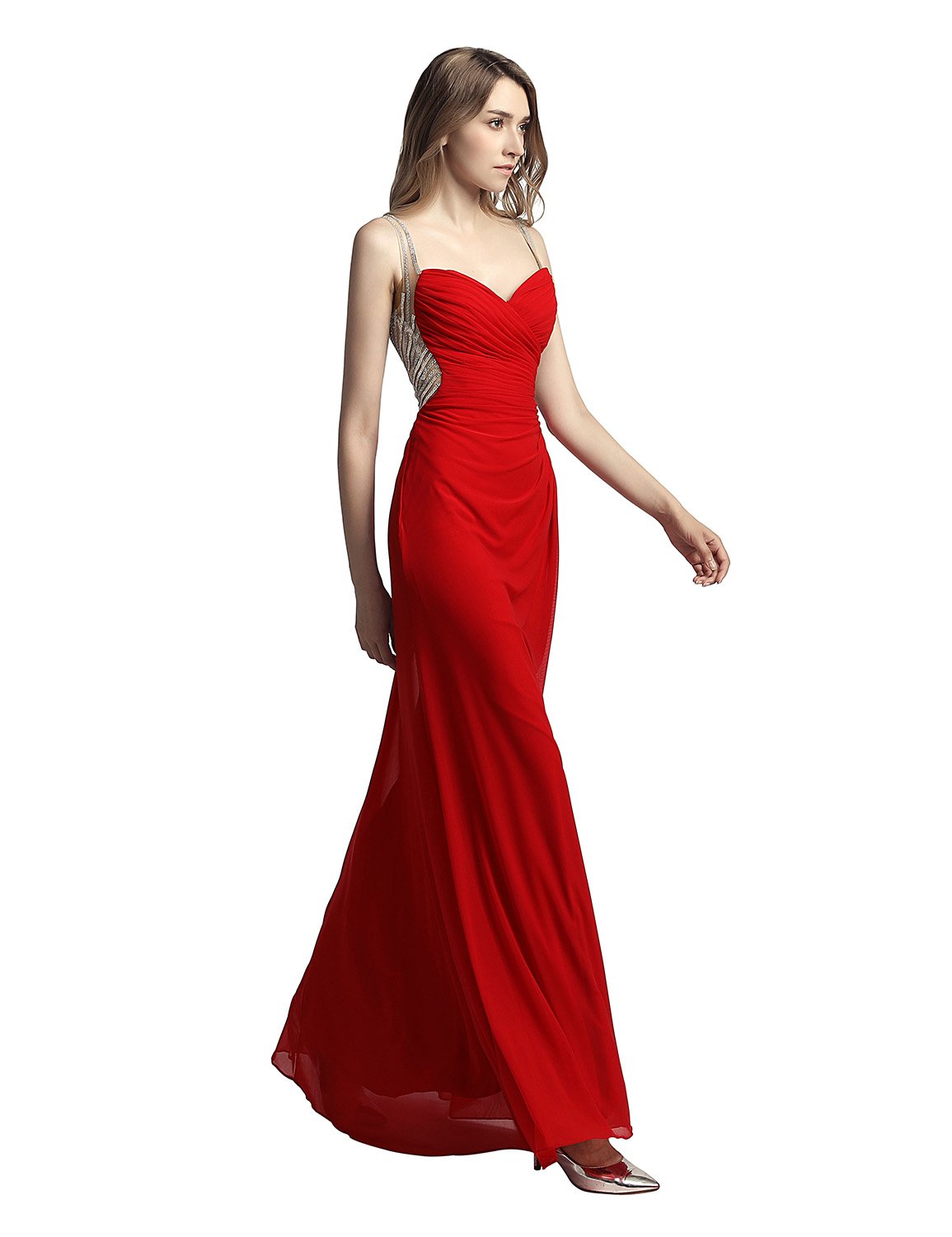 Sarahbridal Luxury Women's Formal Dresses - Beaded Sequin Elegant Evening Gown with Tulle Applique Embroidery for Prom, Gala & Special Occasions 2024