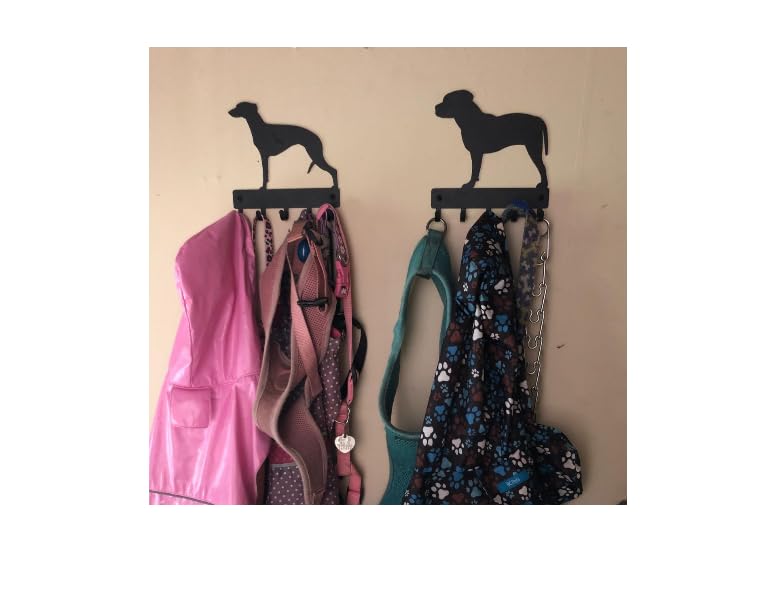 Pit Bull Terrier Key Holder with 5 Hooks - 6 Inch Wide Wall Mount Organizer for Keys & Accessories - Made in USA - Perfect for Home, Office, or Entryway Organization
