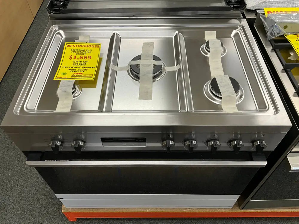 Westinghouse WFE915SD 90cm Dual Fuel Freestanding Range Cooker - Perfect for Home Kitchens & Professional Cooking