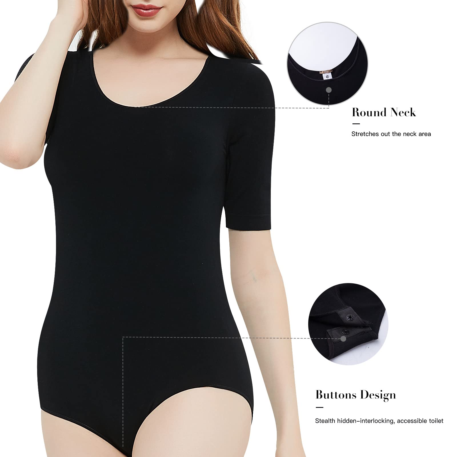 C4N Women's Sexy Scoop Neck Sleeveless Bodysuit - Slim Fit Shapewear Tops & Jumpsuits for Going Out, Clubbing & Date Nights