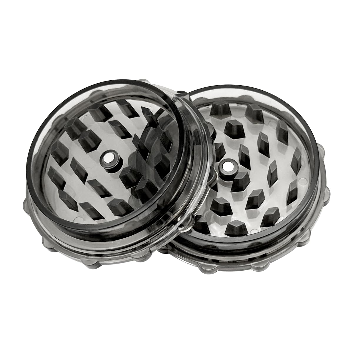 3 Inch Black-Translucent 2-Layer Herb Grinder with Magnetic Lid - Compact & Portable Spice Crusher for Kitchen, Cooking, and Outdoor Use - Perfect for Grinding Herbs, Spices, and Tobacco
