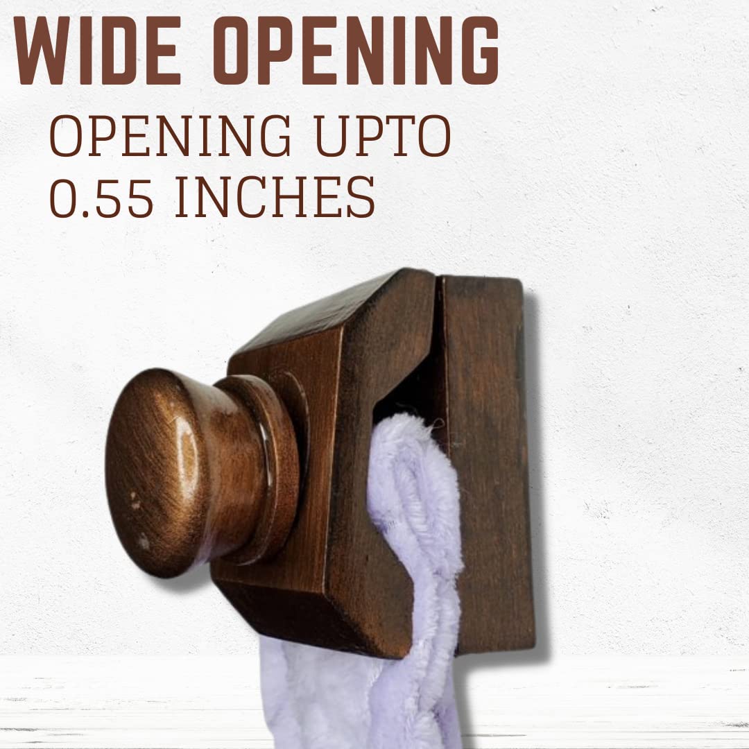 Wise Linkers Wooden Hanging Clamps Hangers - 2 Pack Copper Black Display Hooks for Quilts, Rugs, Tapestry - Perfect for Home Decor, Gallery Wall Art, and Fabric Display