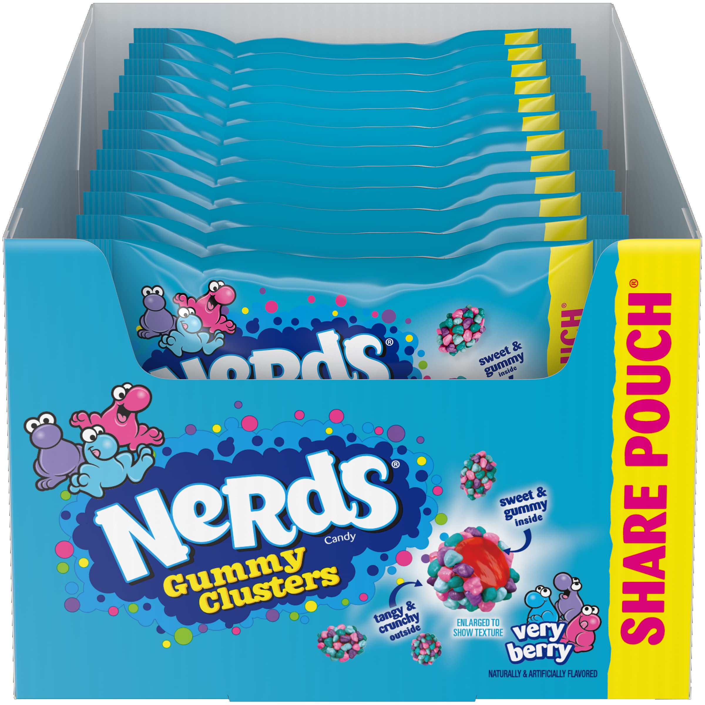 Nerds Gummy Clusters Very Berry 3 oz Bags - Pack of 12 | Candy Bulk Snacks for Parties, Movie Nights & Office Treats