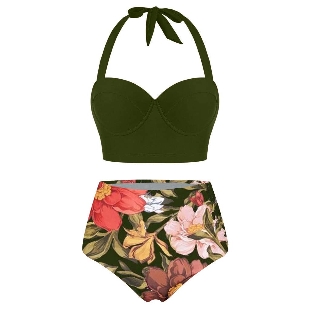 Women's Halter Two-Piece Tankini Swimwear Set - High Waist Crop Top + Shorts & Skirt Bottoms for Beach, Pool & Summer Vacations