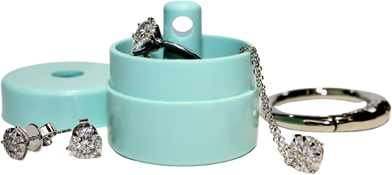 Lion Latch Travel Jewelry Organizer Box - Portable Ring Holder for Women & Girls with Keychain | Small Jewelry Storage Case, Ring Keeper Key Chain | Perfect for Travel, Gifts, and Daily Jewelry Protection