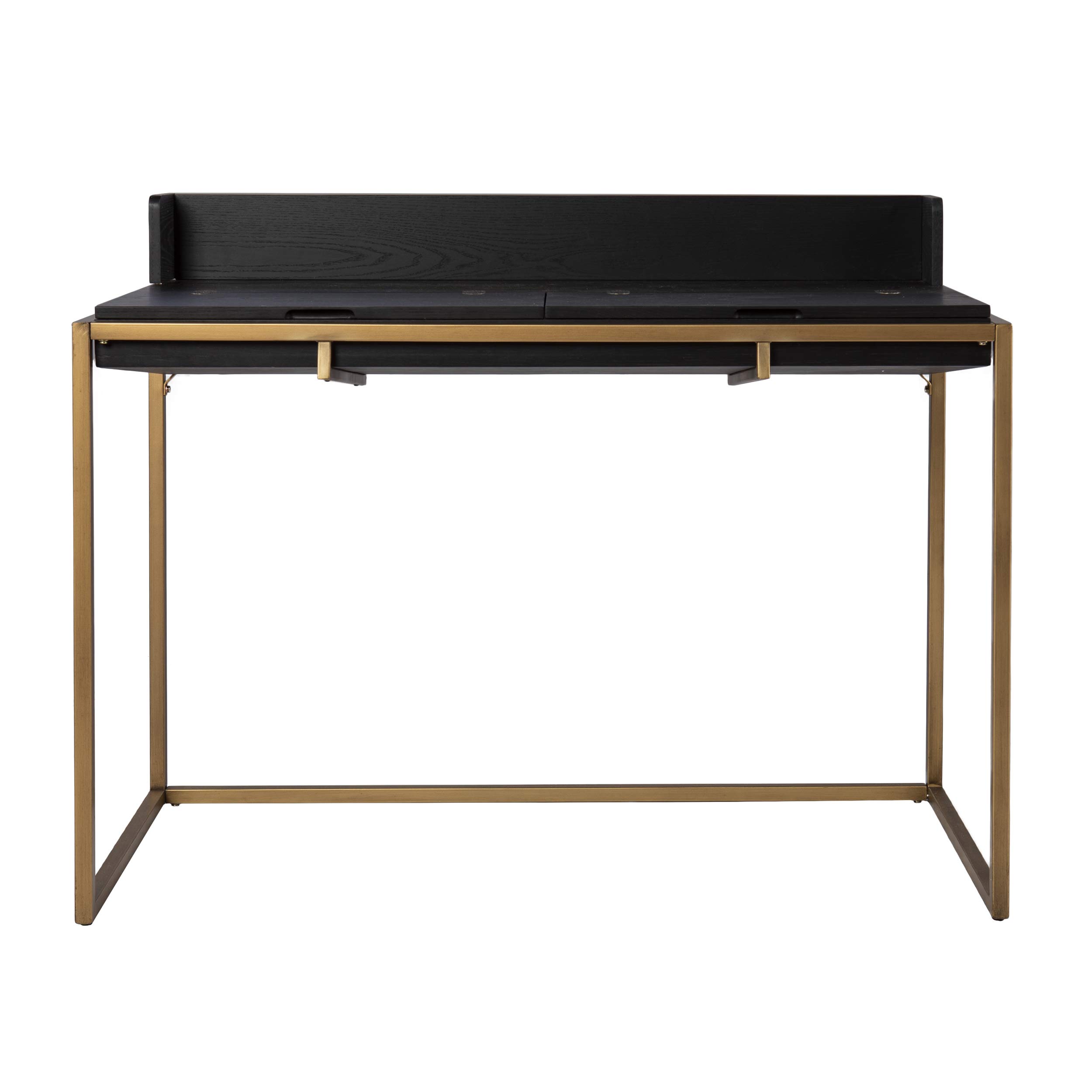 SEI Caldlin Modern Writing Desk - Black & Gold Finish Home Office Desk for Small Spaces, Study & Work from Home